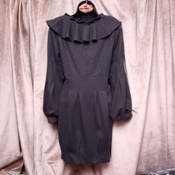 Gorgeous!! LUNGTA de FANCY Gray Wool Blend Coat - Picture 2 of 5